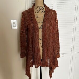 Open-Front Rust Sweater